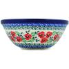 Polmedia Polish Pottery Bowl 6-inch - Red Pansy Pattern Handmade in Boleslawiec Poland by Ceramika Artystyczna + Certificate of Authenticity view 3