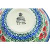 Polmedia Polish Pottery Bowl 6-inch - Red Pansy Pattern Handmade in Boleslawiec Poland by Ceramika Artystyczna + Certificate of Authenticity view 4