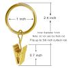 WeeksEight 44 Pack Gold Curtain Rings with Clips, Curtain Hooks Hangers Clip Rings for Hanging Drapes Bows Hat, Drapery Rings 1 in I D, Fits up to 5/8 in Diameter Curtain Rod. view 2