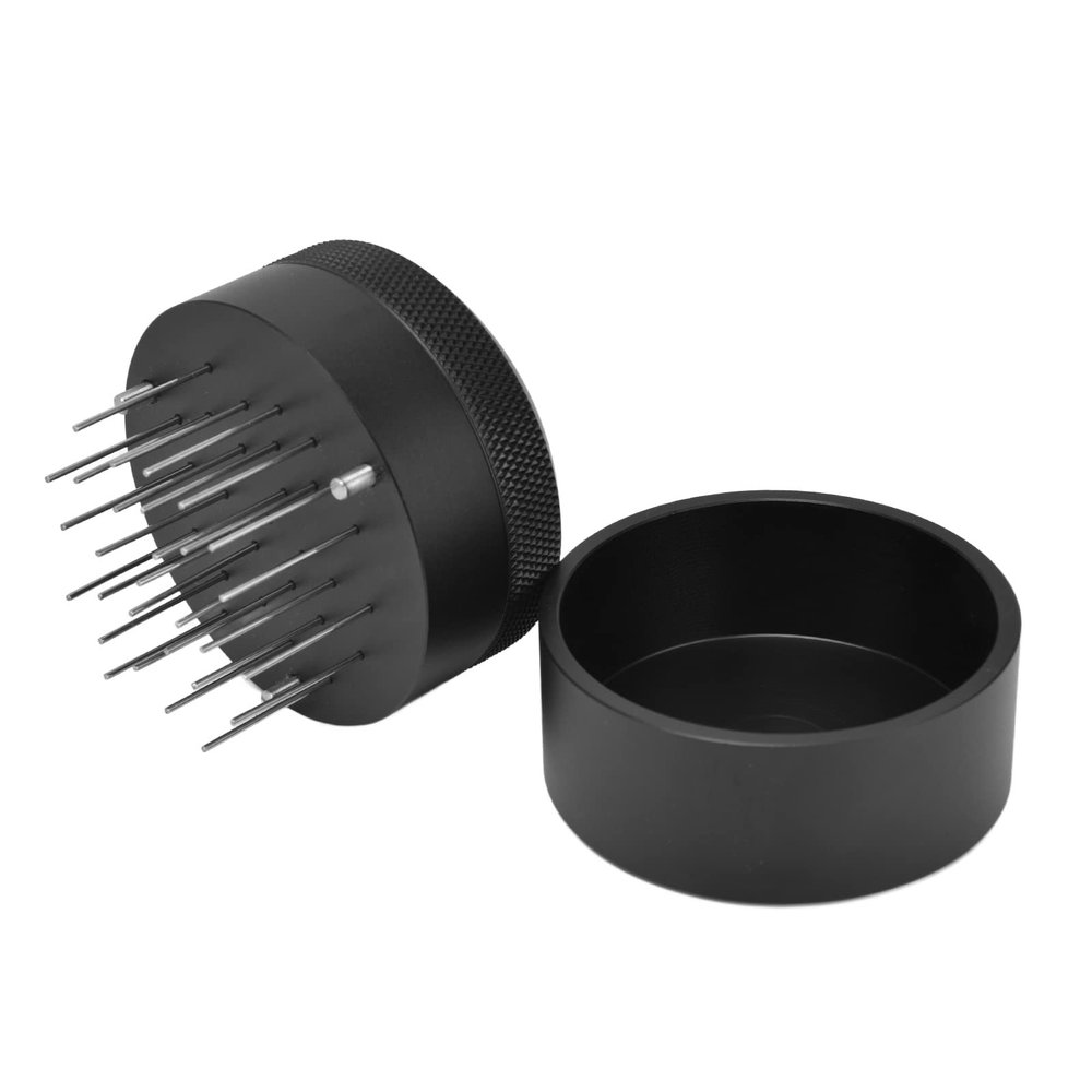 28 Needle , Handheld Espresso Stirrer Coffee Tamper 51-58mm Espresso Coffee Stirrer, Coffee Distributor Espresso Machine Professional WDT Distribution Tool (58mm)