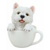 1 Pcs Of Realistic White Dog In Teacup Statue 6" H Pet Pal view 1