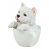 1 Pcs Of Realistic White Dog In Teacup Statue 6" H Pet Pal view 2