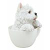 1 Pcs Of Realistic White Dog In Teacup Statue 6" H Pet Pal view 3