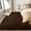 LOCHAS Ultra Soft Indoor Modern Area Rugs Fluffy Living Room Carpets for Children Bedroom Home Decor Nursery Rug 5x8 Feet, Brown view 2