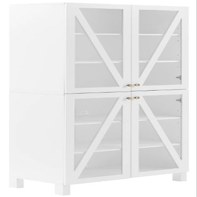 Crosley Furniture Cassai Tall Pantry Storage Cabinet with Shelves, Kitchen, Dining, or Laundry Room, White