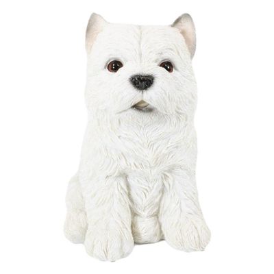 1 Pcs Of Sitting West Highland Terrier White Puppy Dog Decorative Figurine