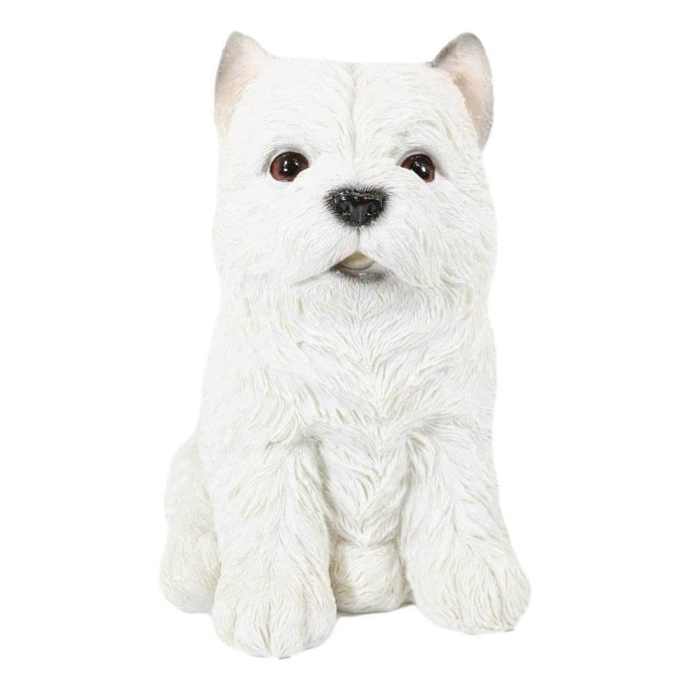 1 Pcs Of Sitting West Highland Terrier White Puppy Dog Decorative Figurine
