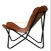CORIUM ARTIFEX TAN-Butterfly Chair Leather Living Room Chairs -Handmade Cover with Powder Coated Iron Frame view 2