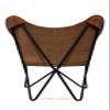 CORIUM ARTIFEX TAN-Butterfly Chair Leather Living Room Chairs -Handmade Cover with Powder Coated Iron Frame view 3