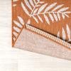 Eyely BMS119E-28 Santa Monica Nevis Palm Frond Indoor/Outdoor Runner Rug Coastal;Casual;Country;Floral, Bedroom, Kitchen, Backyard, Patio, Easy-Cleaning, Non-Shedding, 2 X 8, Orange/Cream view 4