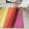 Eyely CZD101A-8 Dazzle Prism Geometric Striped Indoor Area Rug Kids & Novelty;Modern;Classic;Transitional, Bedroom, Kitchen, Living Room, Easy-Cleaning, Non-Shedding, 8 X 10, Orange/Green/Blue view 3