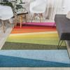 Eyely CZD101A-8 Dazzle Prism Geometric Striped Indoor Area Rug Kids & Novelty;Modern;Classic;Transitional, Bedroom, Kitchen, Living Room, Easy-Cleaning, Non-Shedding, 8 X 10, Orange/Green/Blue view 4