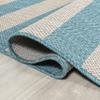 Eyely BMS203E-28 Santa Monica Negril Two-Tone Wide Stripe Indoor/Outdoor Runner Rug Modern;Coastal;Rustic, Bedroom, Kitchen, Backyard, Patio, Easy-Cleaning, Non-Shedding, 2 X 8, Aqua/Cream view 4