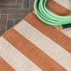 Eyely BMS203A-28 Santa Monica Negril Two-Tone Wide Stripe Indoor/Outdoor Runner Rug Modern;Coastal;Rustic, Bedroom, Kitchen, Backyard, Patio, Easy-Cleaning, Non-Shedding, 2 X 8, Orange/Beige view 3