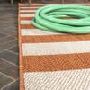 Eyely BMS203A-28 Santa Monica Negril Two-Tone Wide Stripe Indoor/Outdoor Runner Rug Modern;Coastal;Rustic, Bedroom, Kitchen, Backyard, Patio, Easy-Cleaning, Non-Shedding, 2 X 8, Orange/Beige view 4