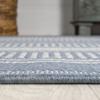 Eyely BMS202E-28 Santa Monica Haynes Modern Double Stripe Indoor/Outdoor Runner Rug Rustic;Transitional, Bedroom, Kitchen, Backyard, Patio, Easy-Cleaning, Non-Shedding, 2 X 8, Blue/Light Gray view 4