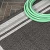 Eyely BMS201C-28 Santa Monica James Modern Border Stripe Indoor/Outdoor Runner Rug Traditional;Coastal, Bedroom, Kitchen, Backyard, Patio, Easy-Cleaning, Non-Shedding, 2 X 8, Black/Cream view 3