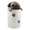 1 Pcs Of Ceramic Puppy Dog Hiding And Peeking Dry Storage Jar With Paw Prints Decor view 1