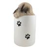 1 Pcs Of Ceramic Puppy Dog Hiding And Peeking Dry Storage Jar With Paw Prints Decor view 2
