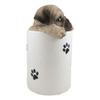 1 Pcs Of Ceramic Puppy Dog Hiding And Peeking Dry Storage Jar With Paw Prints Decor view 3