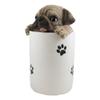 1 Pcs Of Ceramic Puppy Dog Hiding And Peeking Dry Storage Jar With Paw Prints Decor view 4
