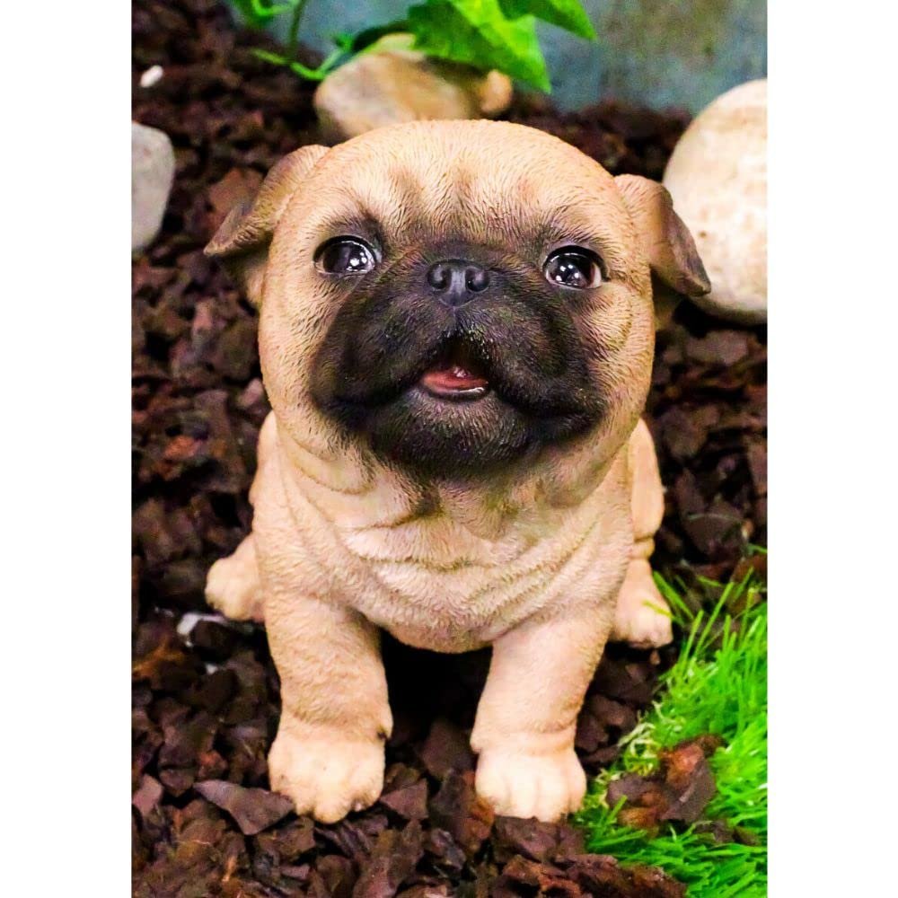 1 Pcs Of Adorable Begging Face Fawn Puppy Dog Figurine Pet Pal Pugsy