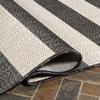 Eyely BMS203B-28 Santa Monica Negril Two-Tone Wide Stripe Indoor/Outdoor Runner Rug Modern;Coastal;Rustic, Bedroom, Kitchen, Backyard, Patio, Easy-Cleaning, Non-Shedding, 2 X 8, Black/Beige view 3