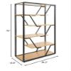 Displays2go Offset Geometric Shelving Unit with Steel Frame, 6 Tiers, Open Back - Natural (SMGEOSHNT) view 3