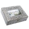 Cottage Garden Loving Memory Please Don't Cry Weathered Grey Filigree Music Box Plays Tune Amazing Grace view 1