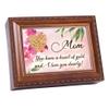 Cottage Garden Mom I Love You Dearly Rope Trim Woodgrain Music Box Plays Tune Wind Beneath My Wings view 1