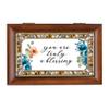 Cottage Garden Truly A Blessing Jeweled Woodgrain Petite Music Box Plays Tune Amazing Grace view 2