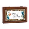 Cottage Garden Truly A Blessing Jeweled Woodgrain Petite Music Box Plays Tune Amazing Grace view 3