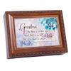 Cottage Garden Grandma, Place in My Heart Rope Trim Woodgrain Music Box Plays Tune Amazing Grace view 1