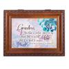 Cottage Garden Grandma, Place in My Heart Rope Trim Woodgrain Music Box Plays Tune Amazing Grace view 3