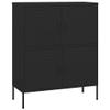 GOLINPEILO Metal Storage Cabinet, Steel Storage Cabinet with 4 Door s and 2 Adjustable Shelves, Storage Box for Storage, Office, Garage and Utility Room,Black 31.5"x13.8"x40"(E) view 2