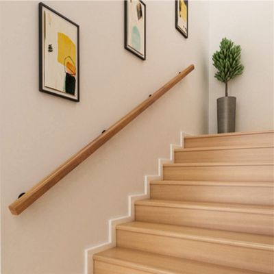 Staircase Handrailfor Outdoor and Indoor Stairs Loft Porch HandRail Bathtub Grab Bars Handrail Easy for Installation Modern Look (Color : Brown, Size : 50x5cm)