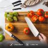 Alpine Cuisine Stainless Steel Cutlery Set 7 Piece with Wood Cutting Board - Kitchen Chef Knife Set, Santoku Knife, Carving Knife, Boning Knife, Utility Knife, Paring Knife, Sharpener, Dishwasher Safe view 4