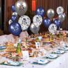 15th Blue Birthday Balloons - 15PCS Navy Blue & Silver Happy Birthday Balloons for Boy or Girl - Latex, Inflatable, Clear Confetti - Indoor/Outdoor Supplies view 3