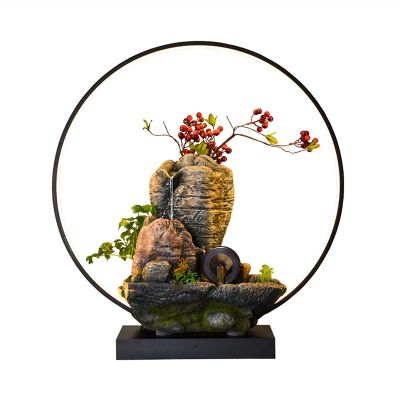 SUNESA Tabletop Fountains Desktop Fountain - with Rockery or LED Lights Indoor Relaxation Resin Ornament - for Office Home Bedroom Desk Decoration25.9 inch Desktop Fountain
