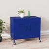 GOLINPEILO Metal Storage Cabinet with 2 Doors, Steel Storage Cabinets with 1 Adjustable Shelves and 4 Wheels for Storage, Office, Garage and Utility Room,Navy Blue 23.6"x13.8"x19.3"(G) view 1