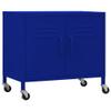 GOLINPEILO Metal Storage Cabinet with 2 Doors, Steel Storage Cabinets with 1 Adjustable Shelves and 4 Wheels for Storage, Office, Garage and Utility Room,Navy Blue 23.6"x13.8"x19.3"(G) view 2
