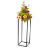 Wedding Flower Stand with Acrylic Panel Metal Centerpieces for Tables Flower Plants Vase Black Tall Floor Vase Column Geometric Flower Stand for Weddings Party Event Decorations (29.5 Inch Tall) view 1