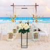 Wedding Flower Stand with Acrylic Panel Metal Centerpieces for Tables Flower Plants Vase Black Tall Floor Vase Column Geometric Flower Stand for Weddings Party Event Decorations (29.5 Inch Tall) view 3