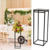 Wedding Flower Stand with Acrylic Panel Metal Centerpieces for Tables Flower Plants Vase Black Tall Floor Vase Column Geometric Flower Stand for Weddings Party Event Decorations (29.5 Inch Tall) view 4
