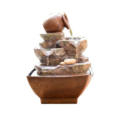 Tabletop Fountains Creative Rockery Tabletop Water Fountain-Rock Formation Waterfall Soothing Sounds Office Relaxation Water Fountain for Office Home Decor Desktop Fountain (Color : 1)