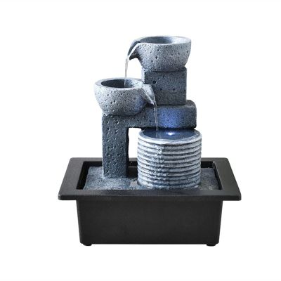 SUNESA Tabletop Fountains Tabletop Water Fountain - Indoor Fountain with LED Lights - Decorative Tiered Rock and Waterfall Design - Quiet and Soothing Water Sound Desktop Fountain (Color : 1)