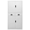 Loibinfen Metal Storage Cabinet with 2 Drawers and 3 Adjustable Shelves, Gray Steel Office Cabinet for Home, Garage, Warehouse 35.4"x15.7"x70.9" (Style A) view 2