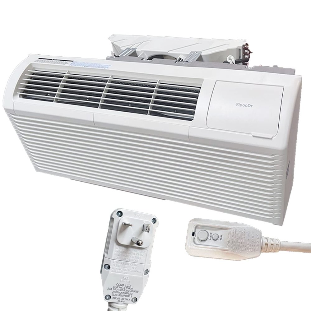 ApooDr 12,000 BTU PTAC Packaged Terminal Air Conditioner With Heat Pump PTHP Unit Heating And Cooling With Electric Cord