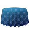 AOSTO Round Table Cover 120inch - Durable Polyester Fabric Washable Table Clothes Cover for Girl Princess Birthday Party,Ice and Snowflake view 1