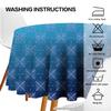 AOSTO Round Table Cover 120inch - Durable Polyester Fabric Washable Table Clothes Cover for Girl Princess Birthday Party,Ice and Snowflake view 2